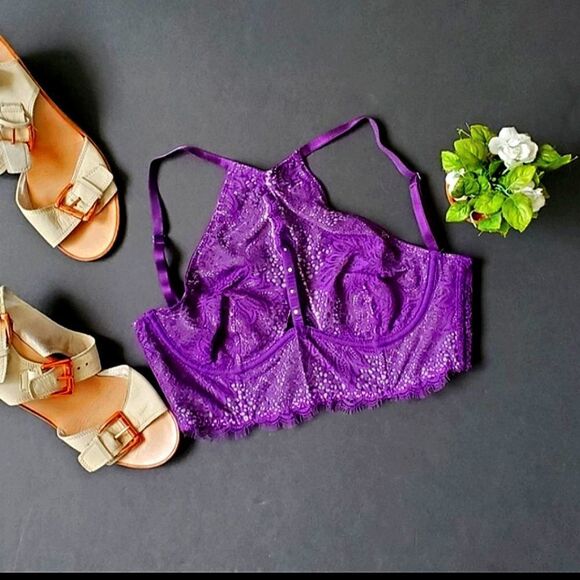 Victoria's Secret Purple Lace Corset Bra - Picture 1 of 8
